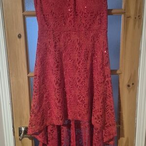 Elegant Red Lace Dress